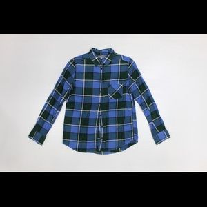 UNIQLO blue and green flannel